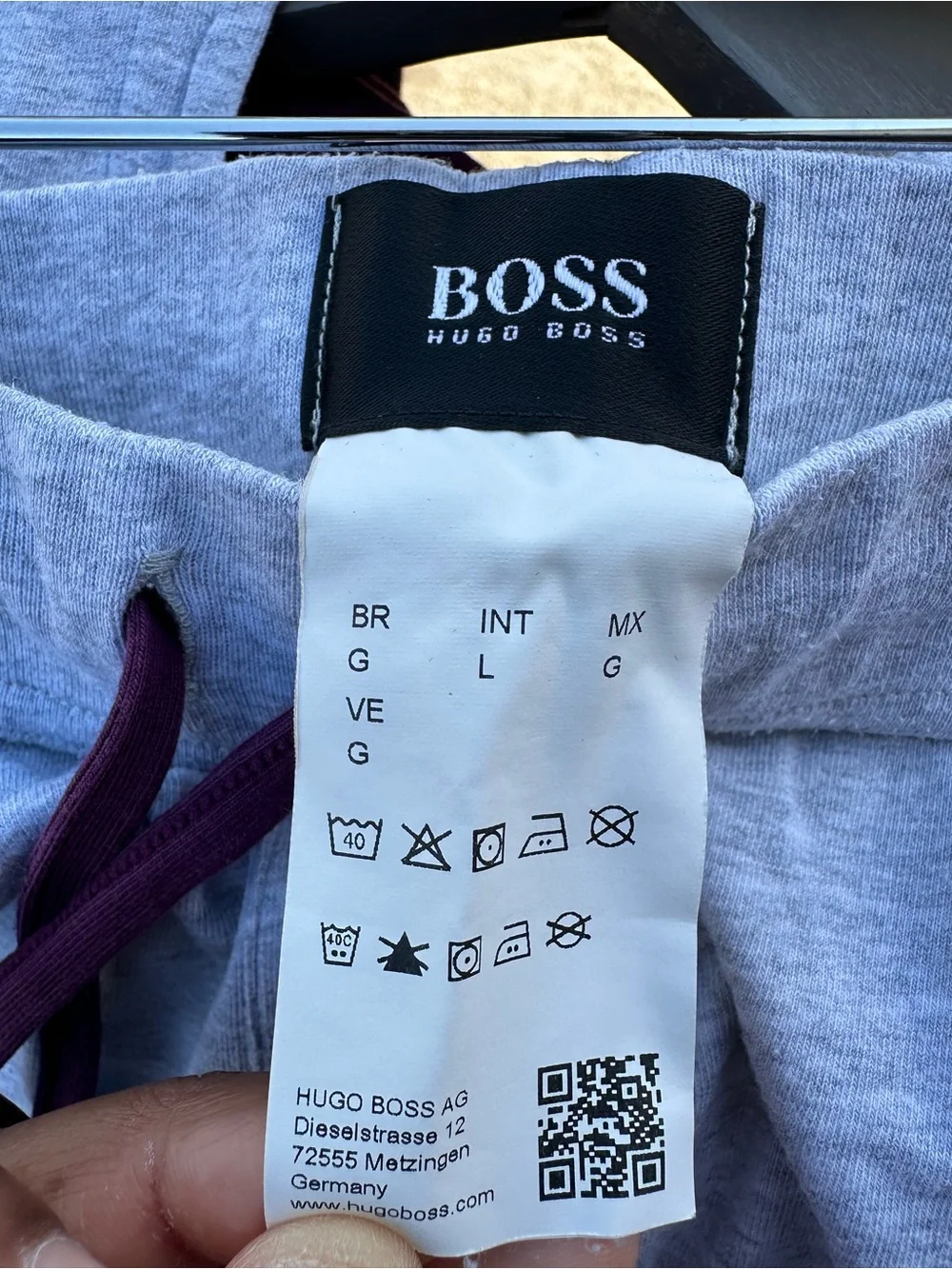 Boss Hugo Boss Light Grey Hoodie and Joggers with Dark Accent Drawcord Mens L